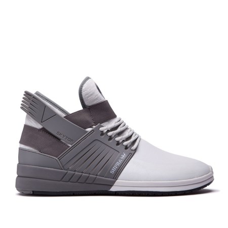 Supra Skytop V Grå/Hvite Høye Sneakers Dame [NO-8-T714]